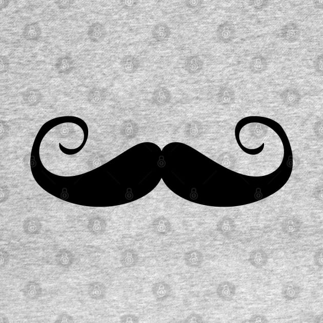 Moustache - Curly (White) by helengarvey